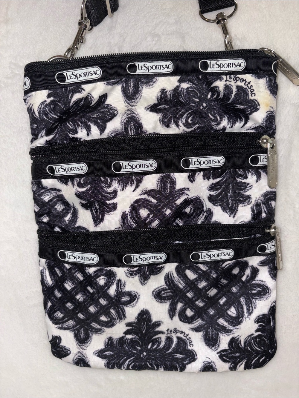 Lesportsac Black & White Crossbody Bag